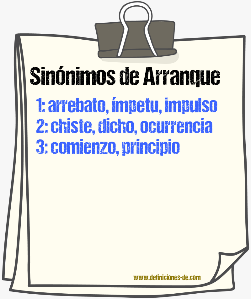 Sinnimos de arranque