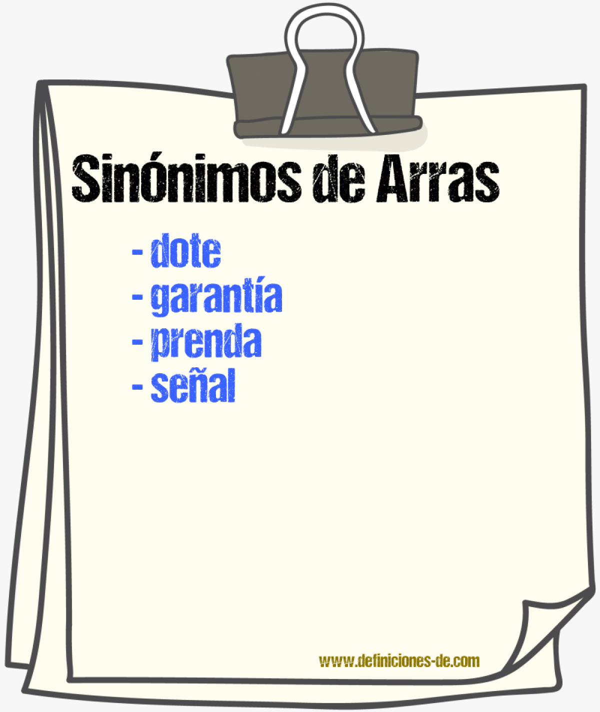 Sinnimos de arras