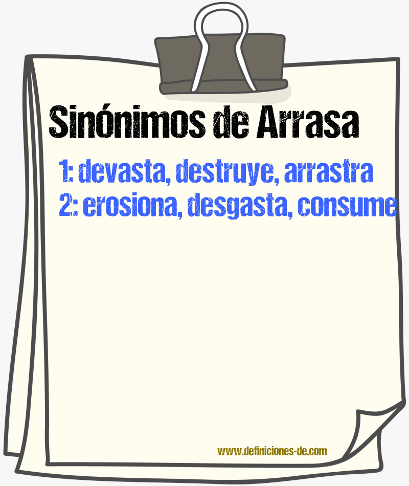 Sinónimos de arrasa
