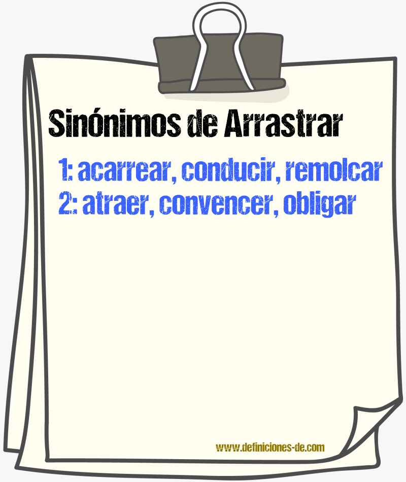 Sinnimos de arrastrar