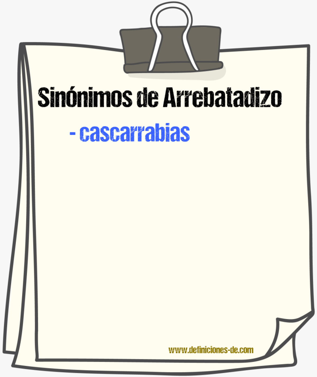 Sinnimos de arrebatadizo