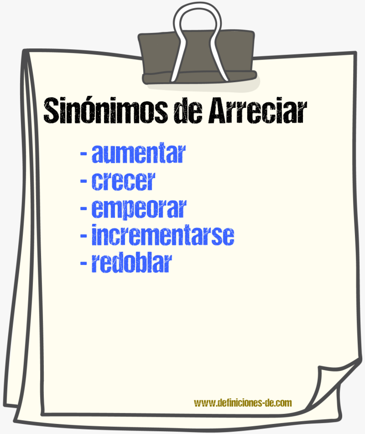 Sinnimos de arreciar