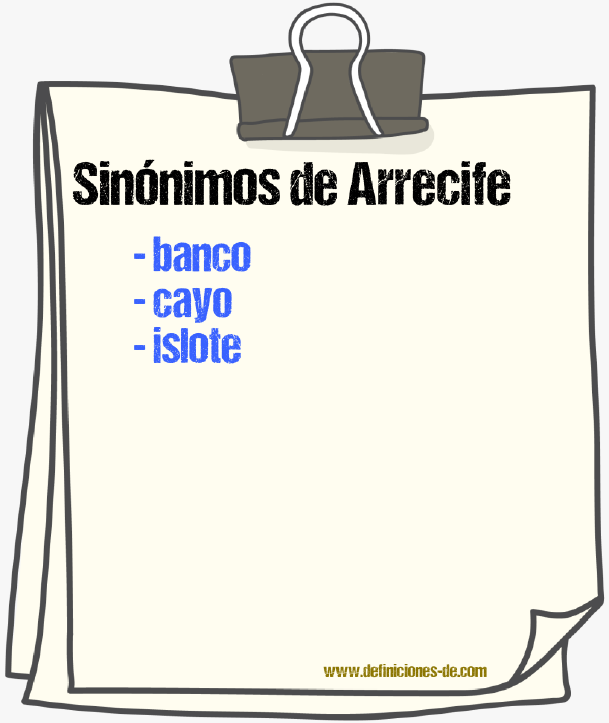 Sinnimos de arrecife