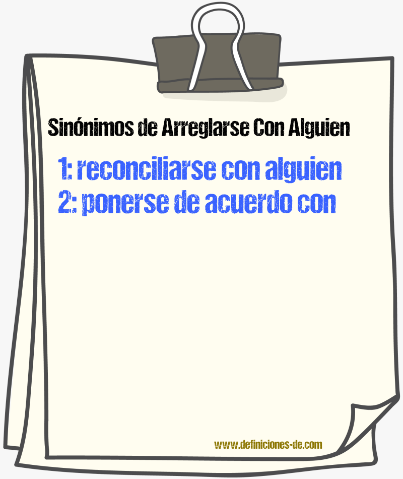 Sinónimos de arreglarse con alguien