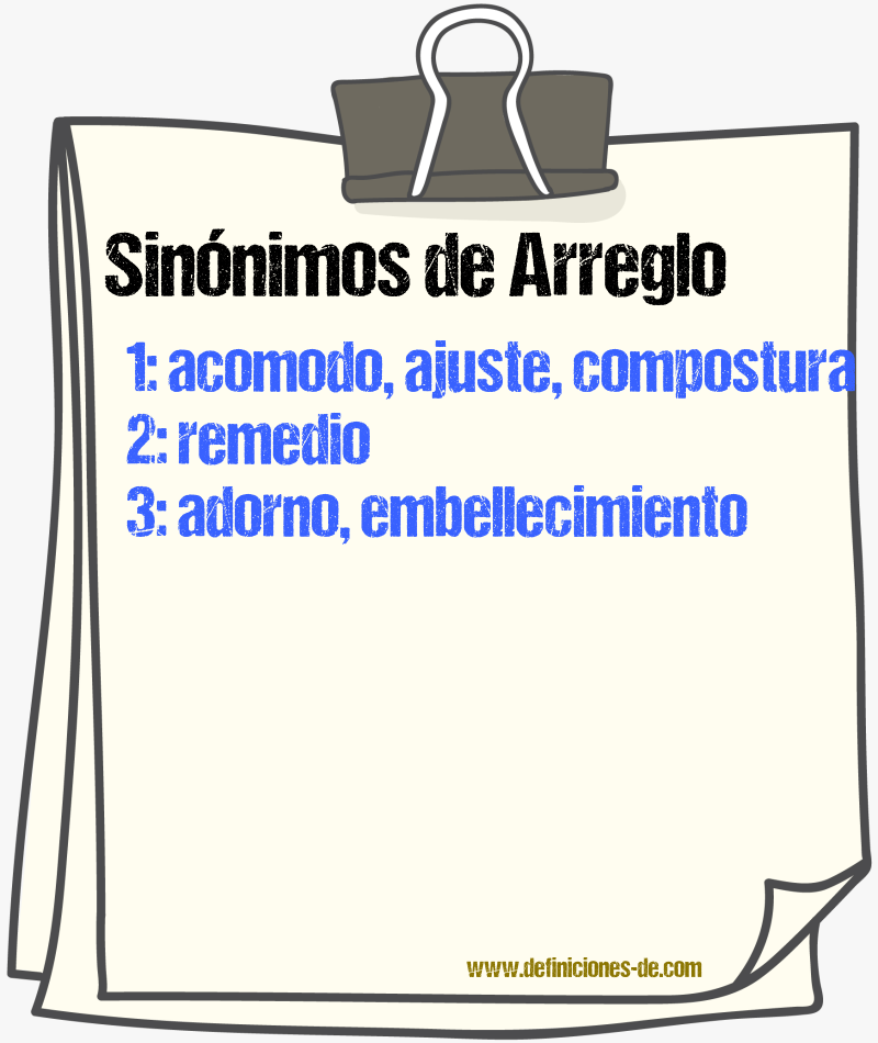 Sinnimos de arreglo