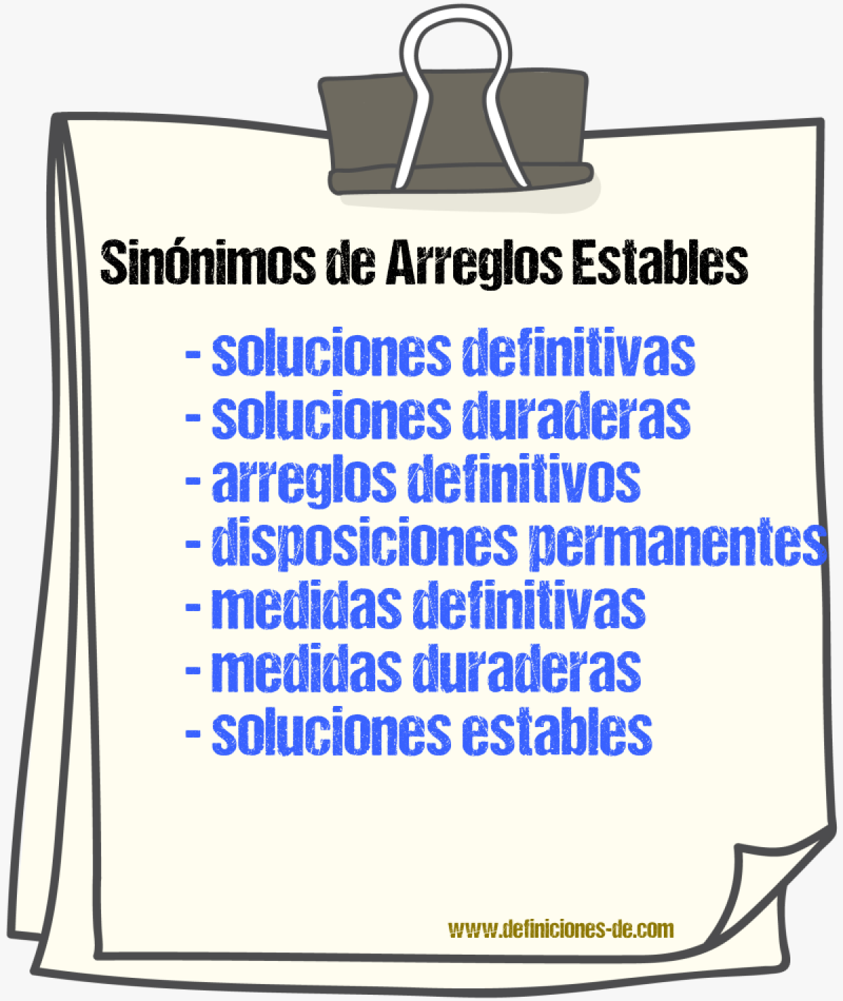 Sinónimos de arreglos estables