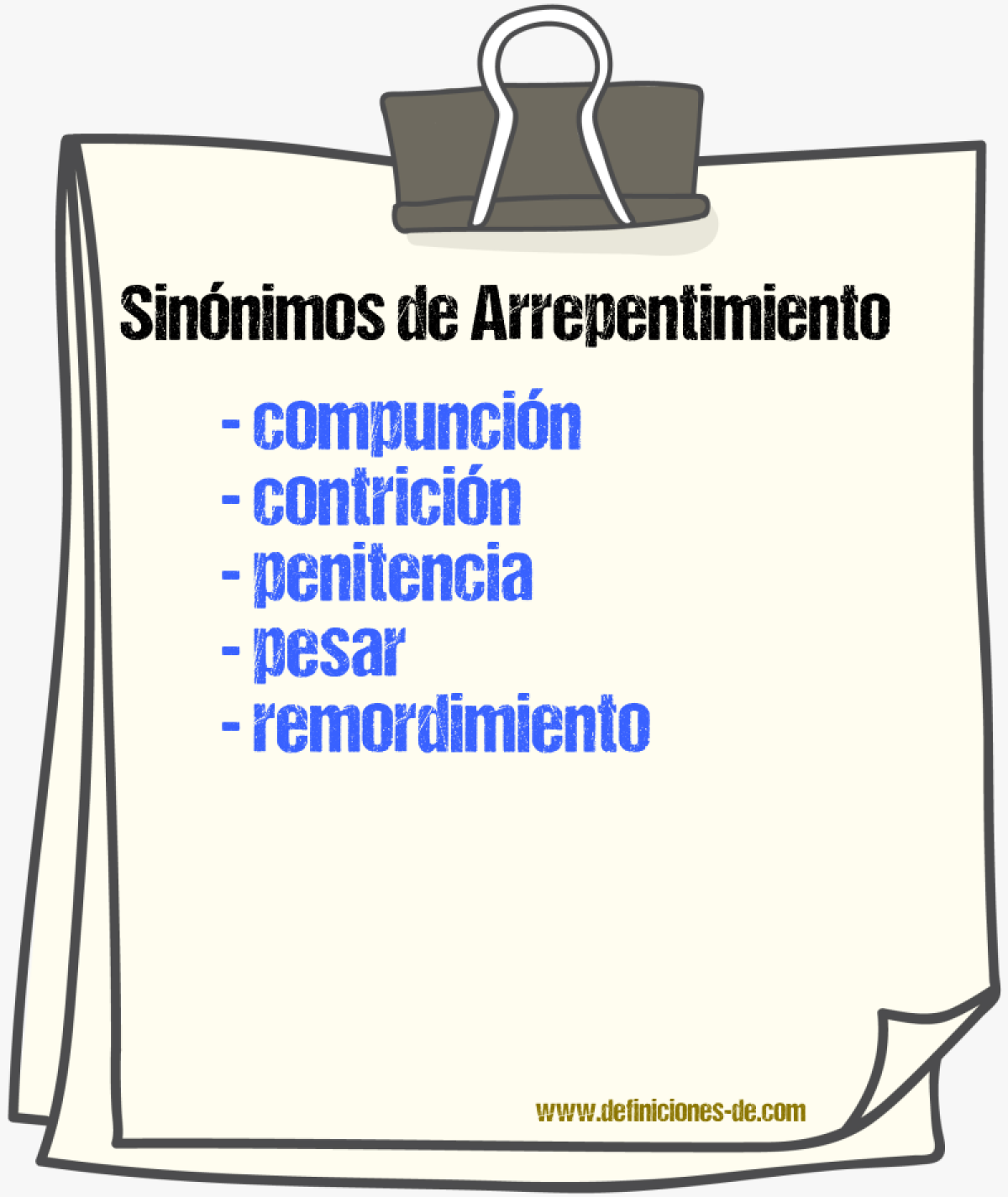 Sinnimos de arrepentimiento