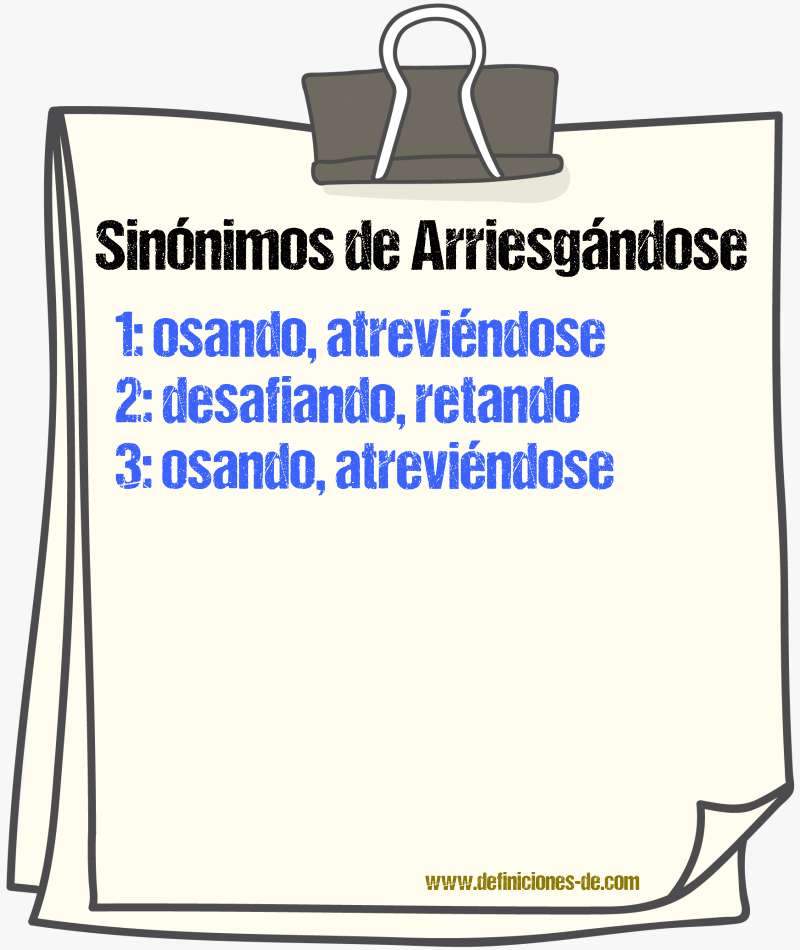 Sinónimos de arriesgándose