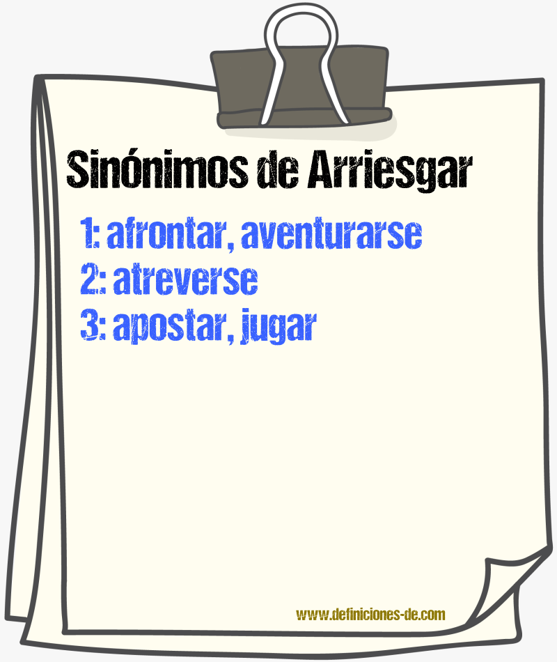 Sinnimos de arriesgar