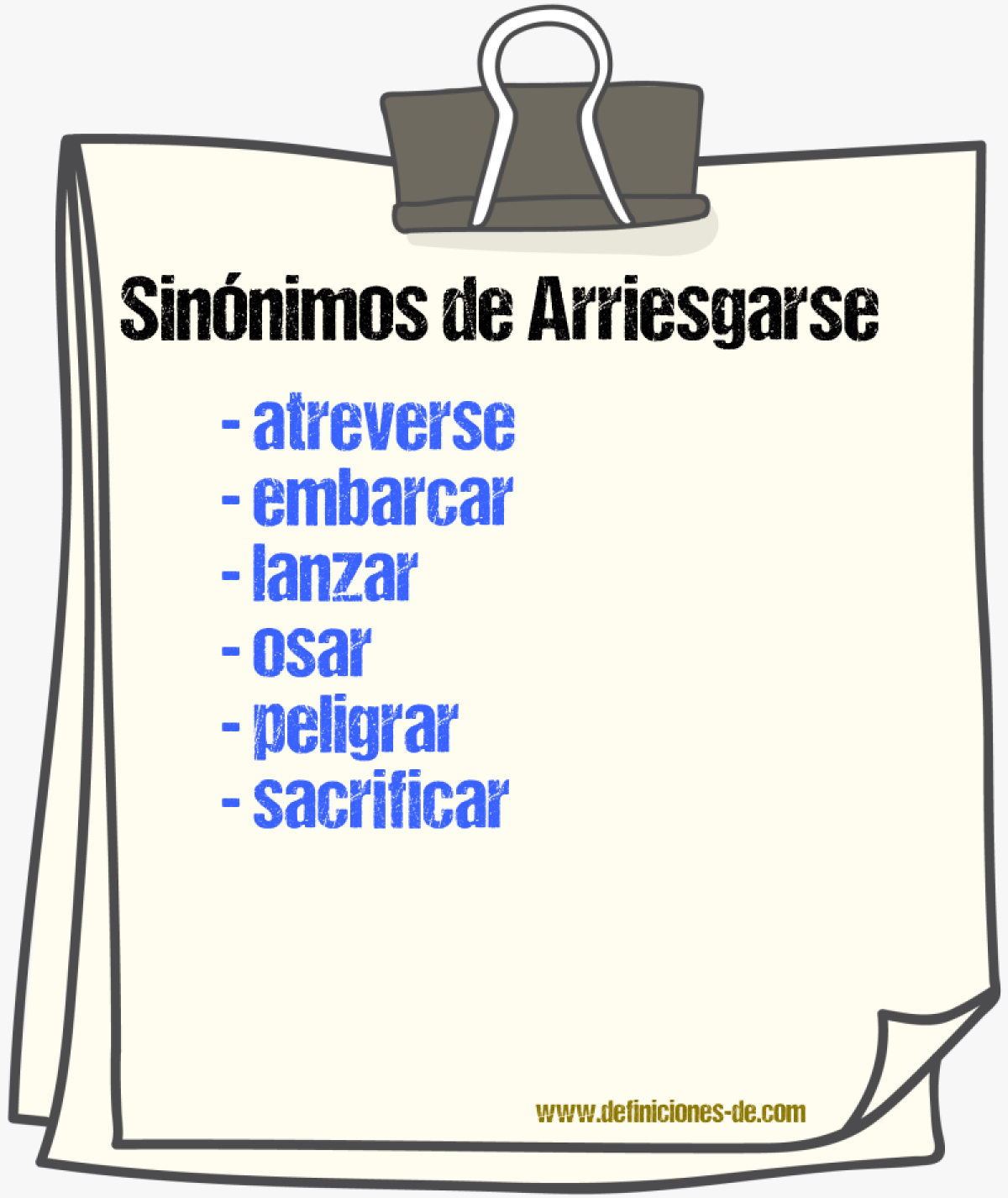 Sinnimos de arriesgarse