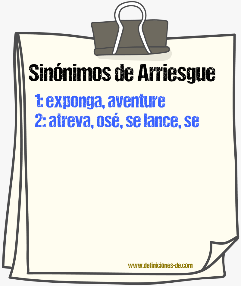 Sinónimos de arriesgue
