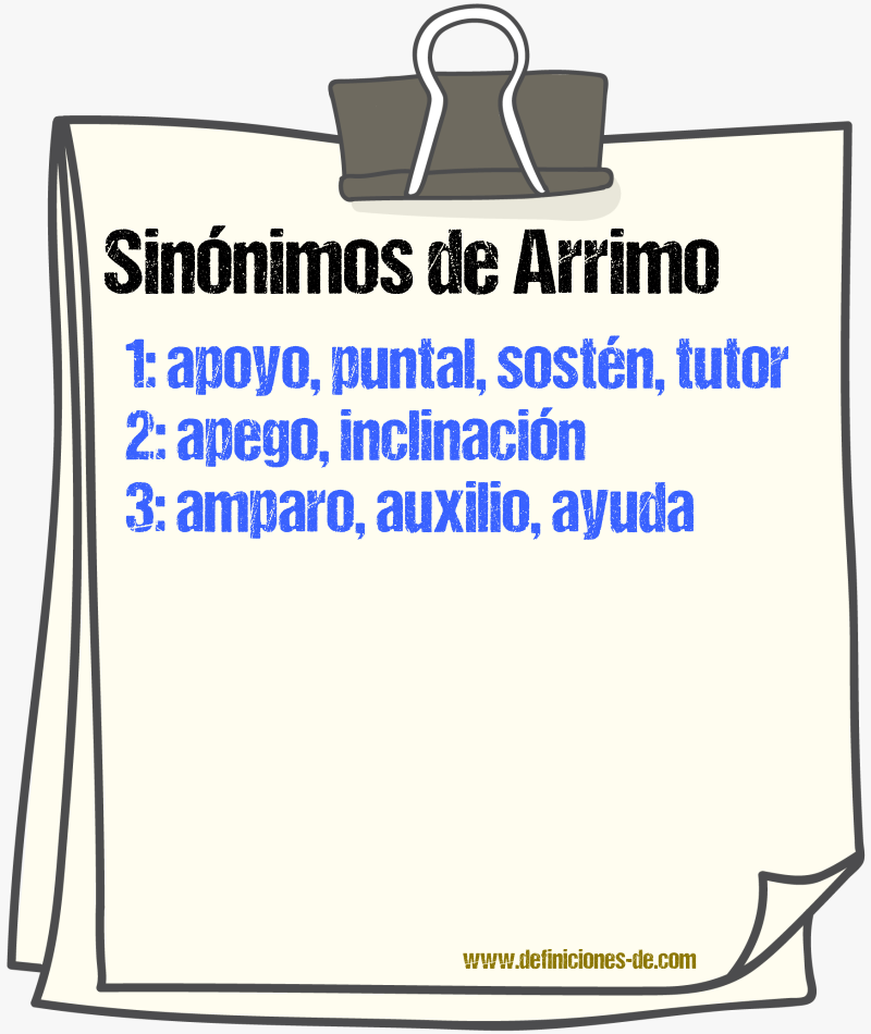 Sinnimos de arrimo