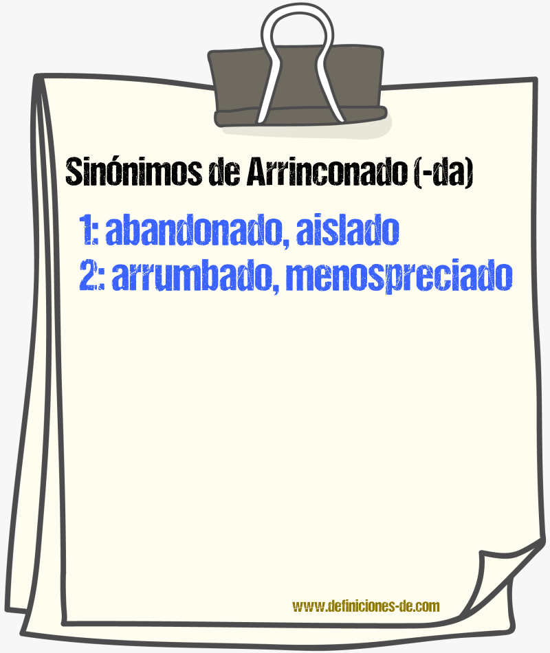 Sinnimos de arrinconado