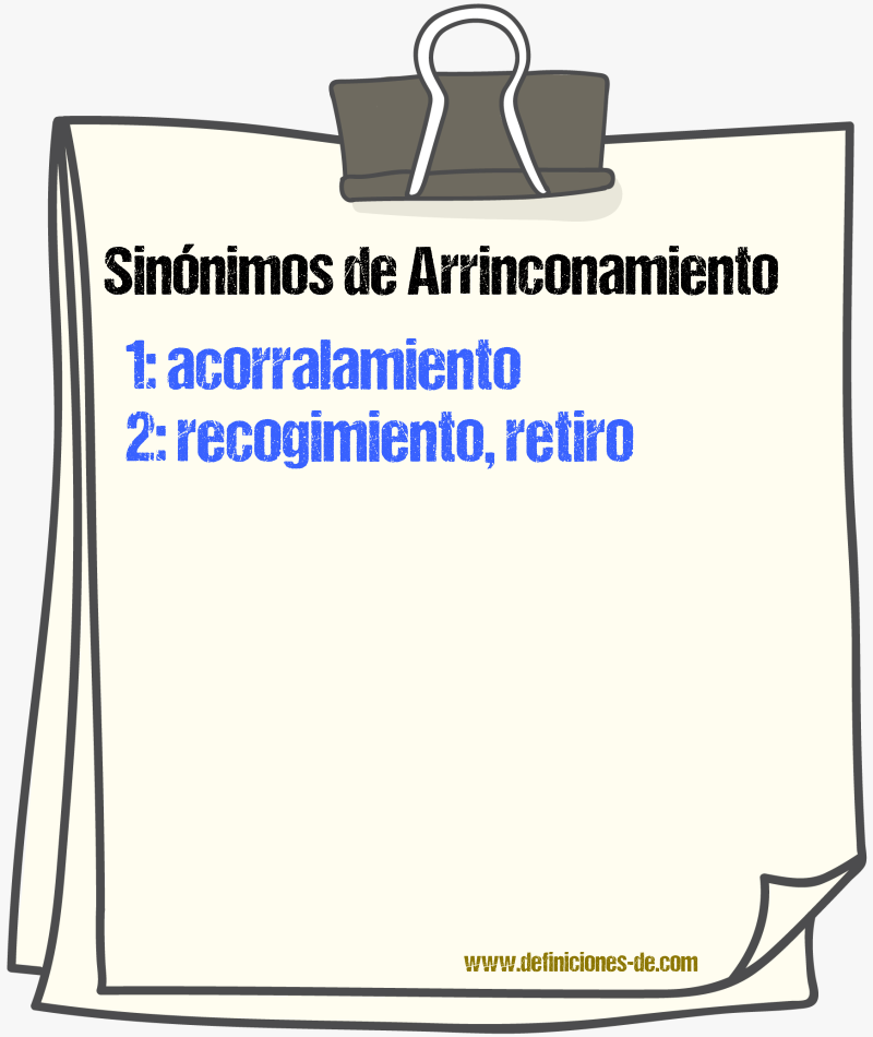 Sinnimos de arrinconamiento