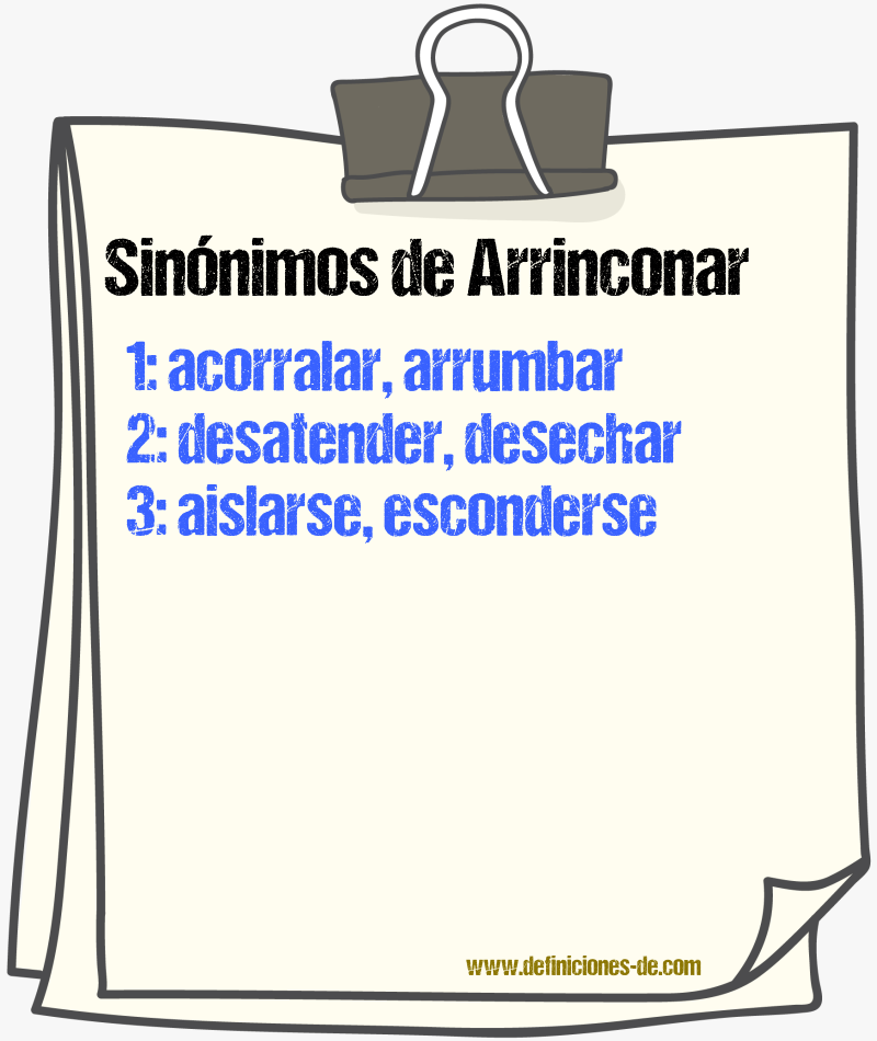 Sinnimos de arrinconar