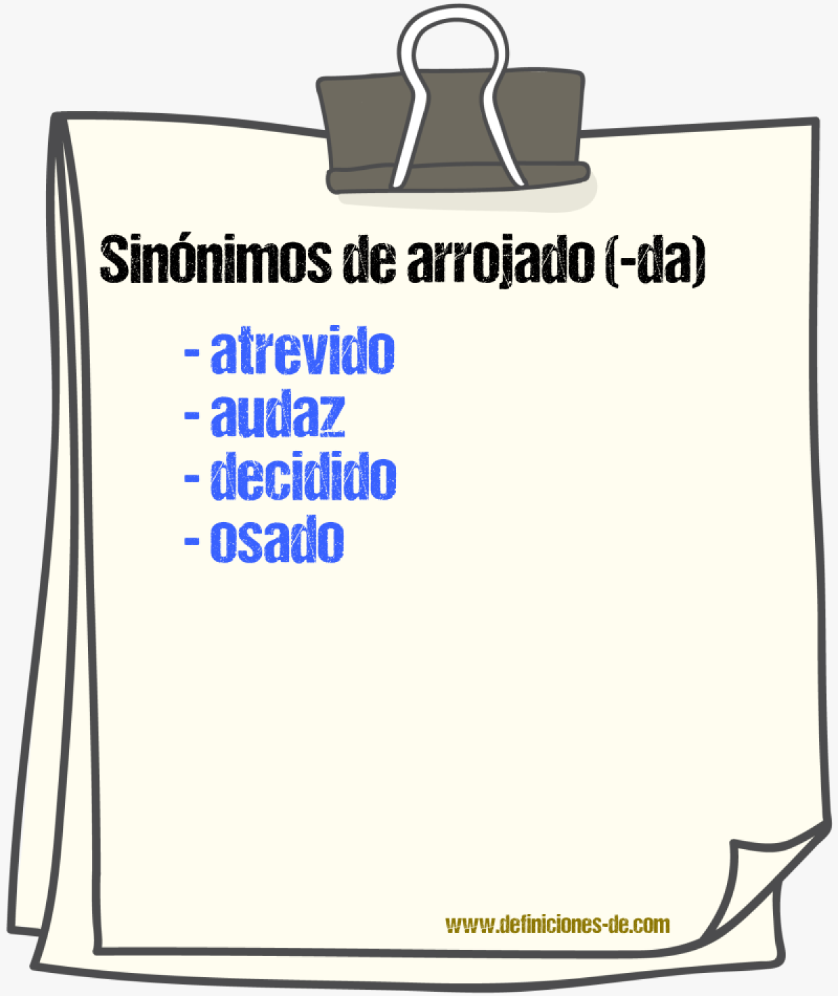 Sinnimos de arrojado