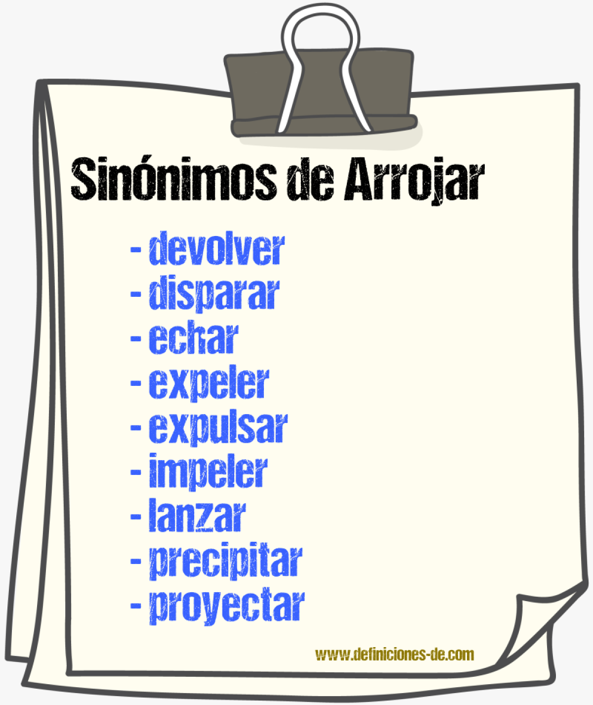 Sinnimos de arrojar