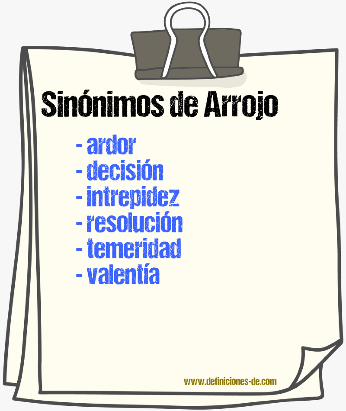 Sinnimos de arrojo