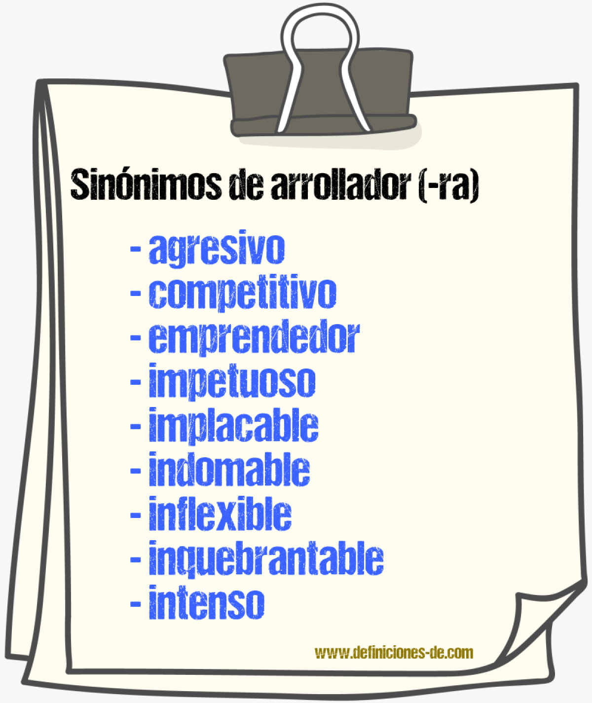 Sinnimos de arrollador