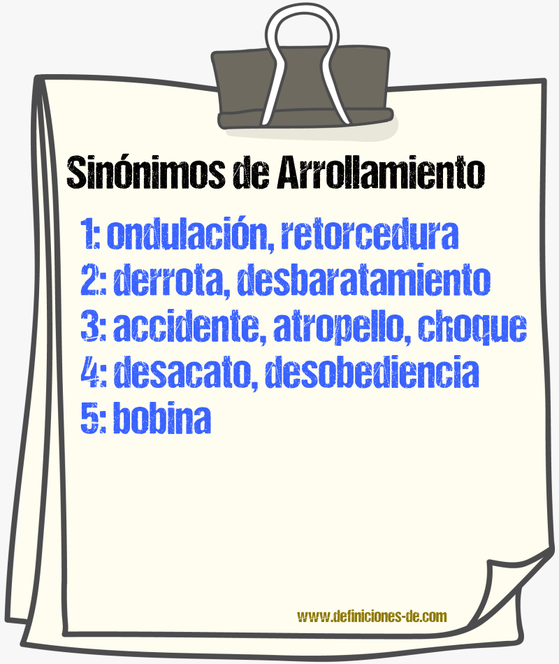 Sinnimos de arrollamiento