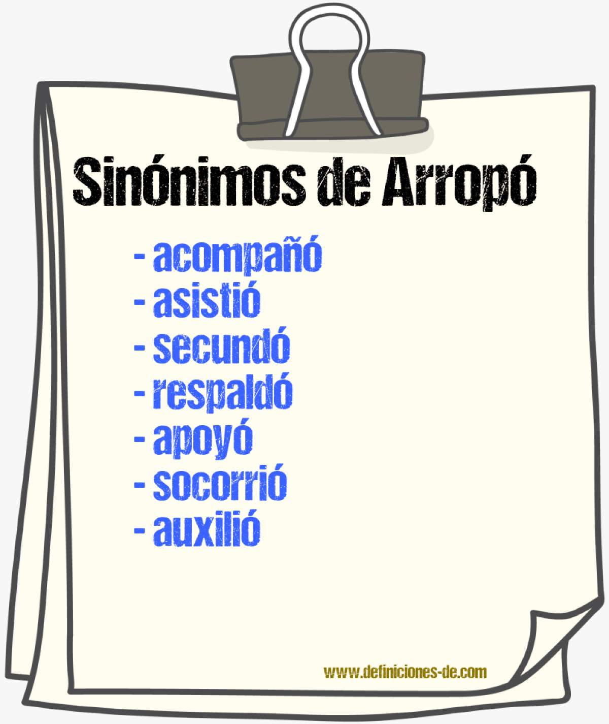 Sinónimos de arropó