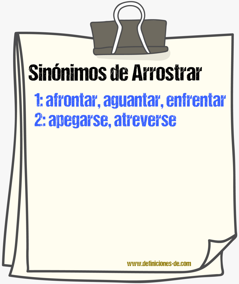 Sinnimos de arrostrar