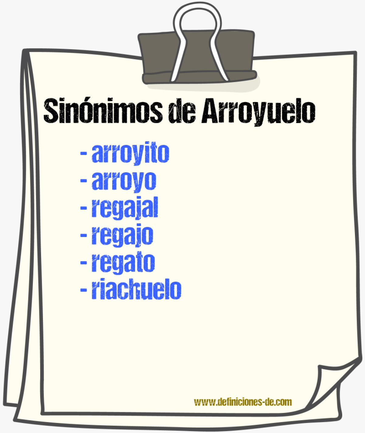 Sinnimos de arroyuelo