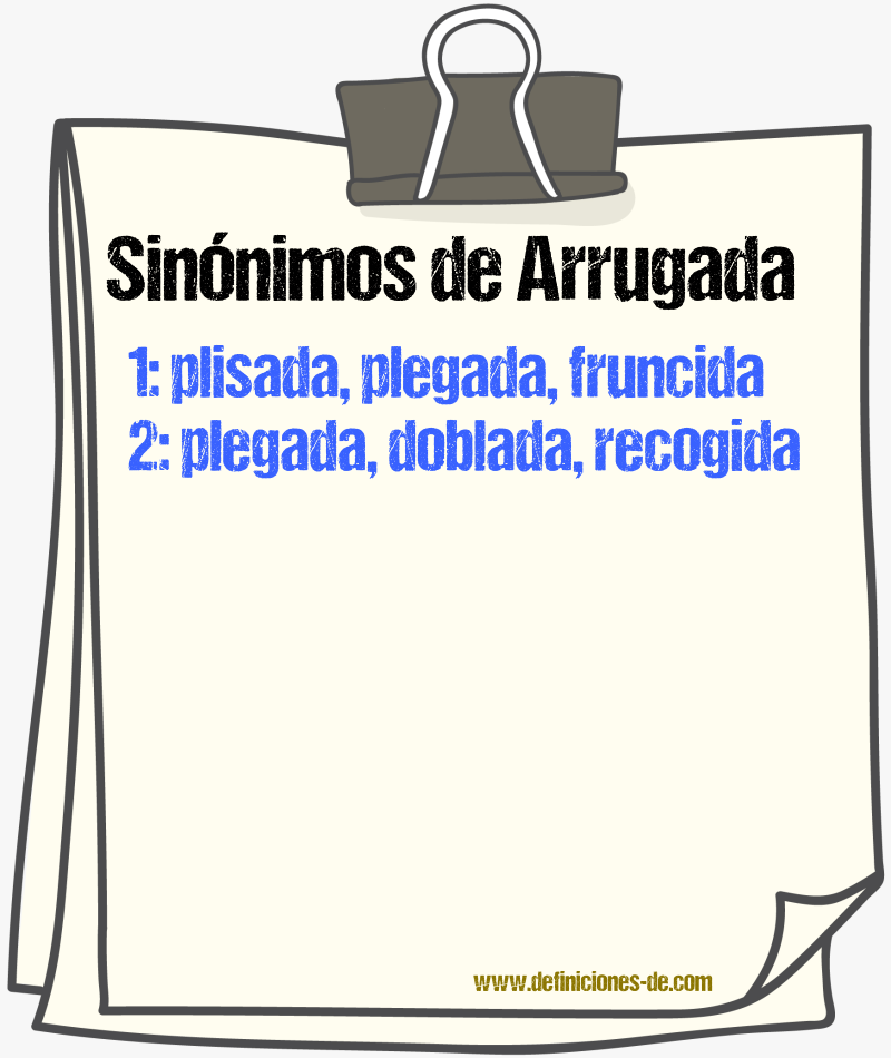 Sinónimos de arrugada