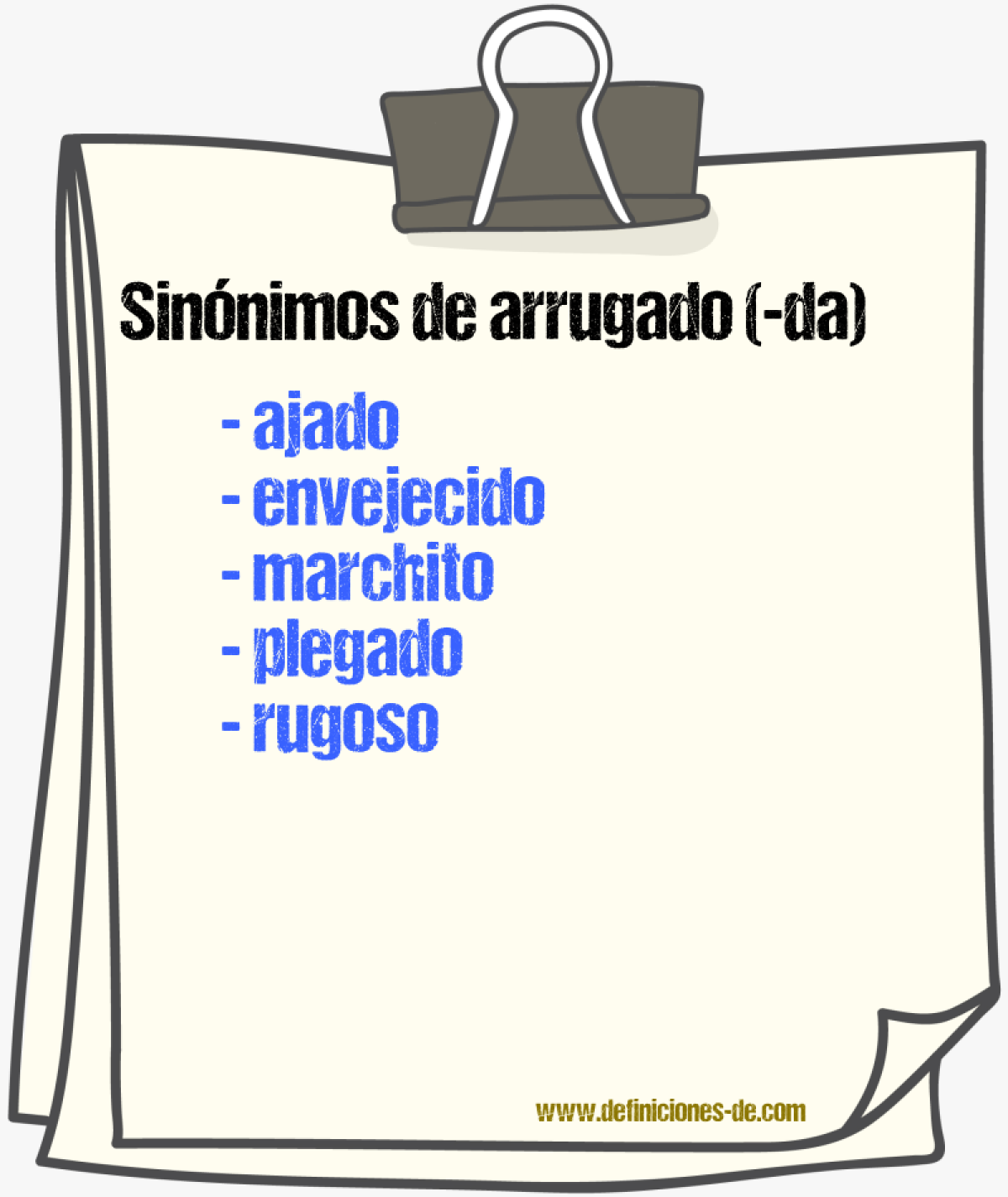 Sinnimos de arrugado