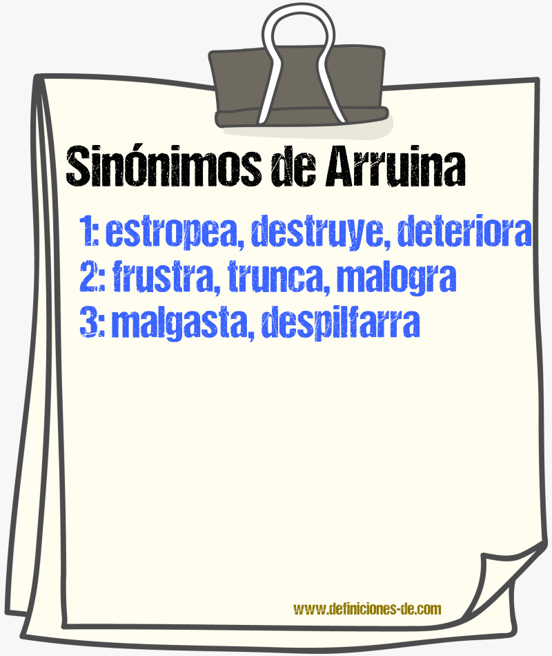 Sinónimos de arruina