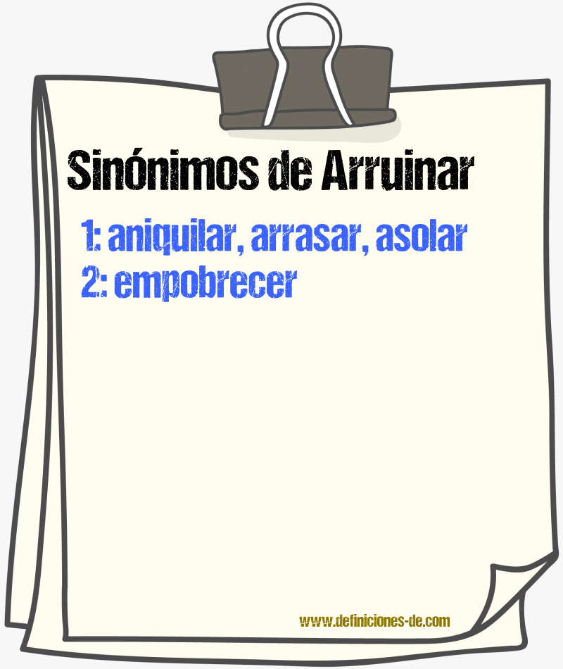 Sinnimos de arruinar