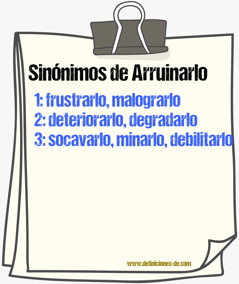 Sinónimos de arruinarlo
