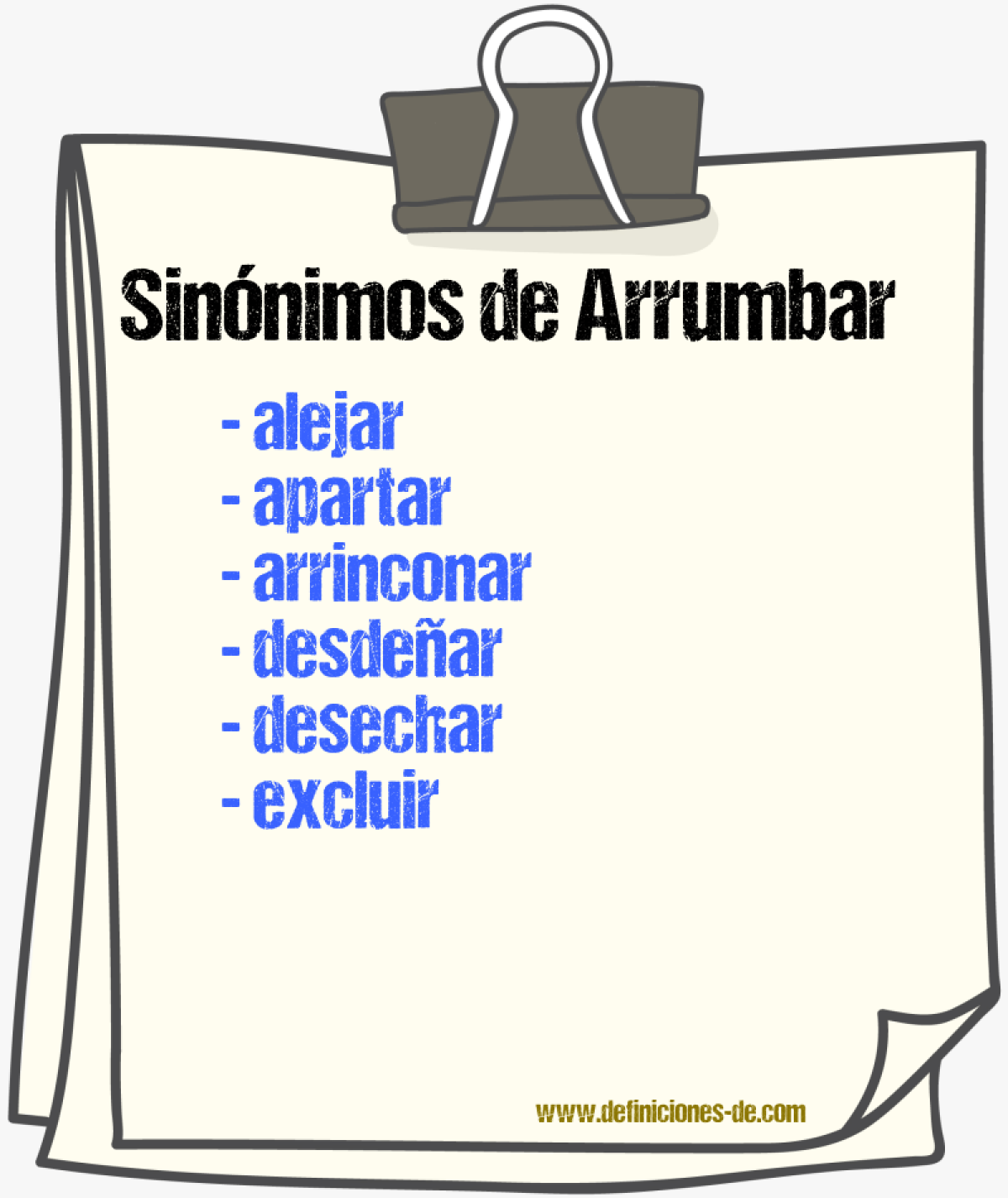 Sinnimos de arrumbar