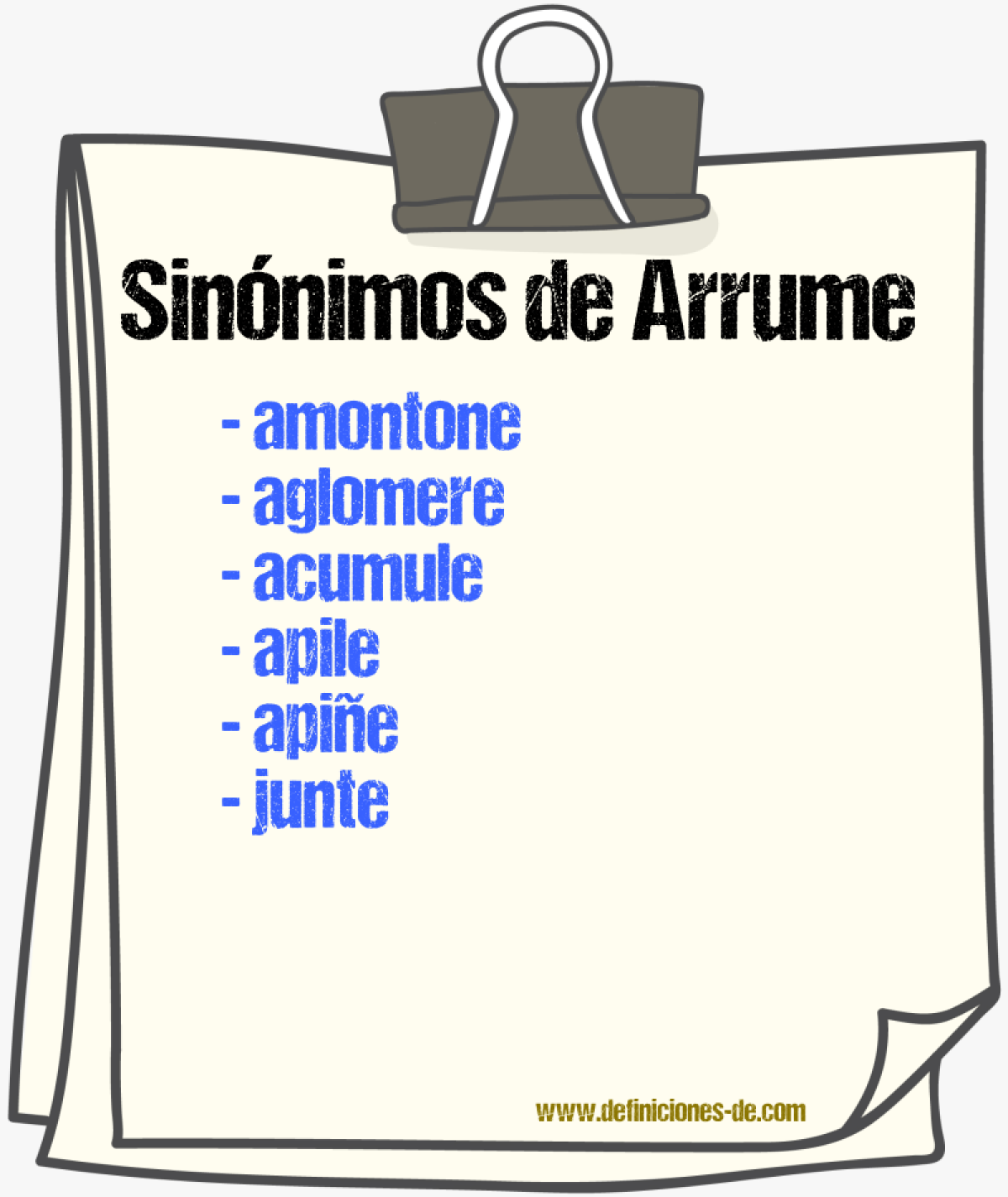 Sinónimos de arrume