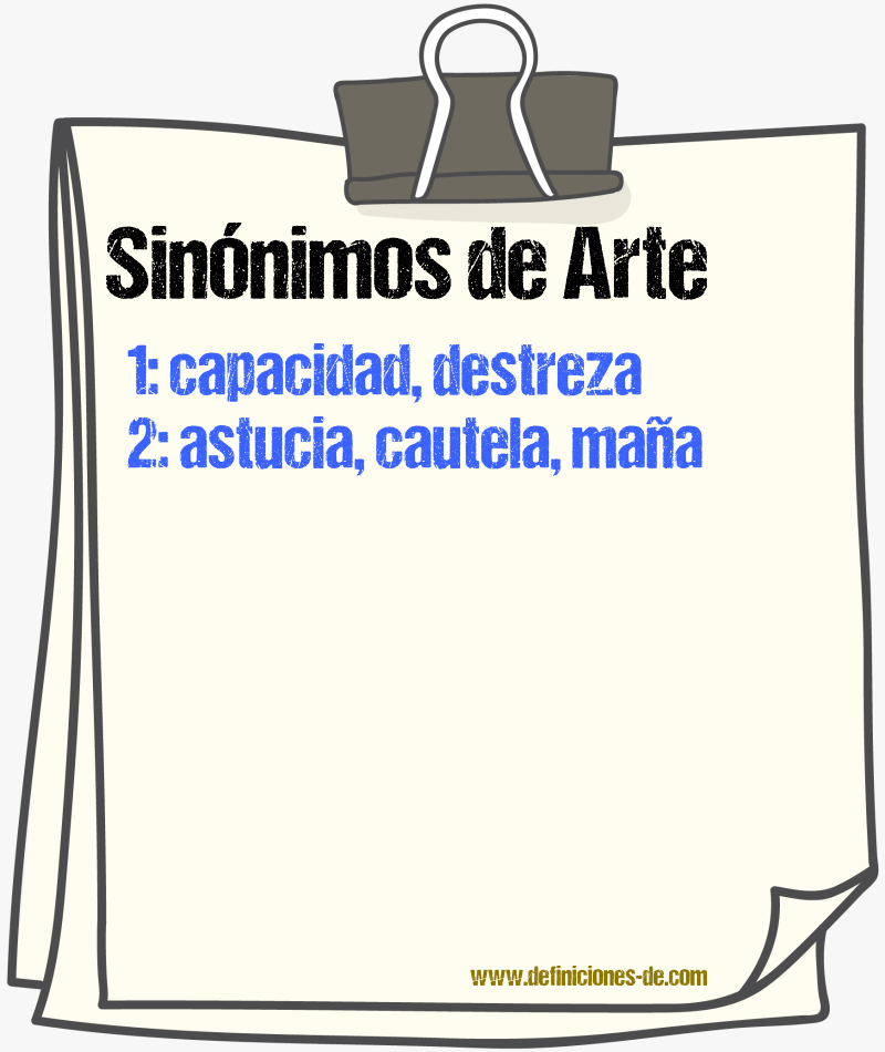 Sinnimos de arte