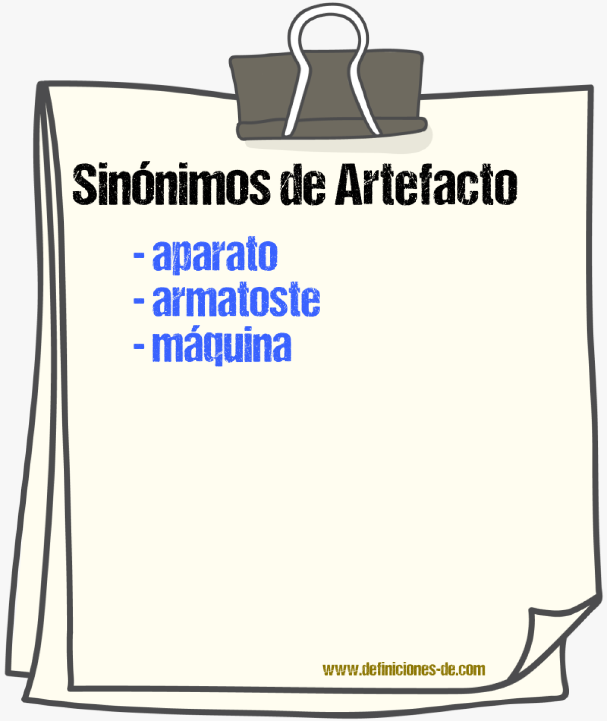 Sinnimos de artefacto