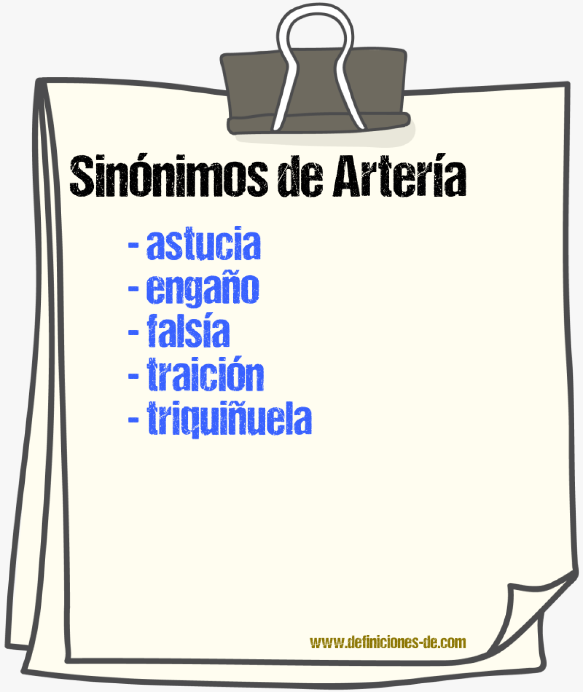 Sinnimos de artera