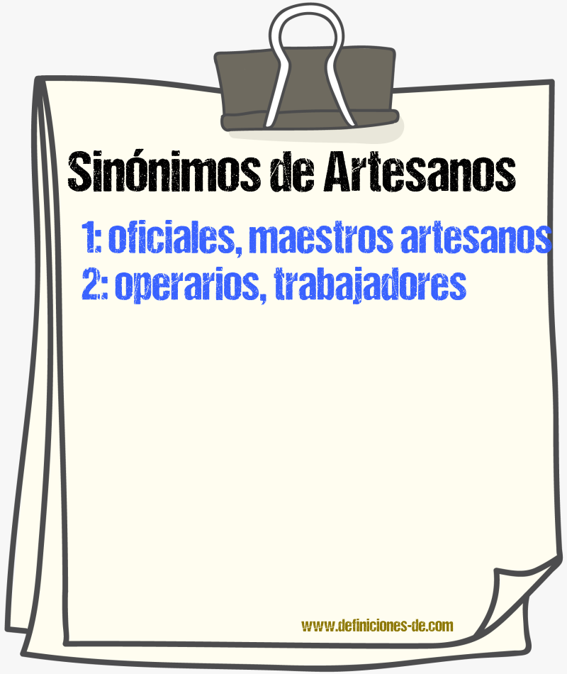 Sinónimos de artesanos