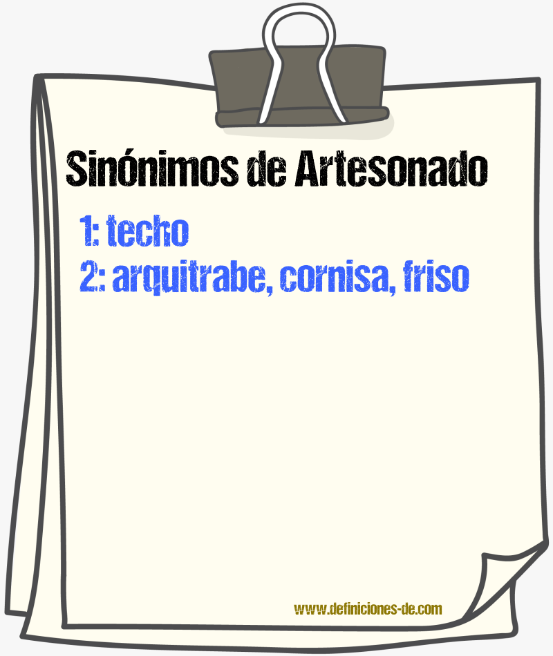 Sinnimos de artesonado