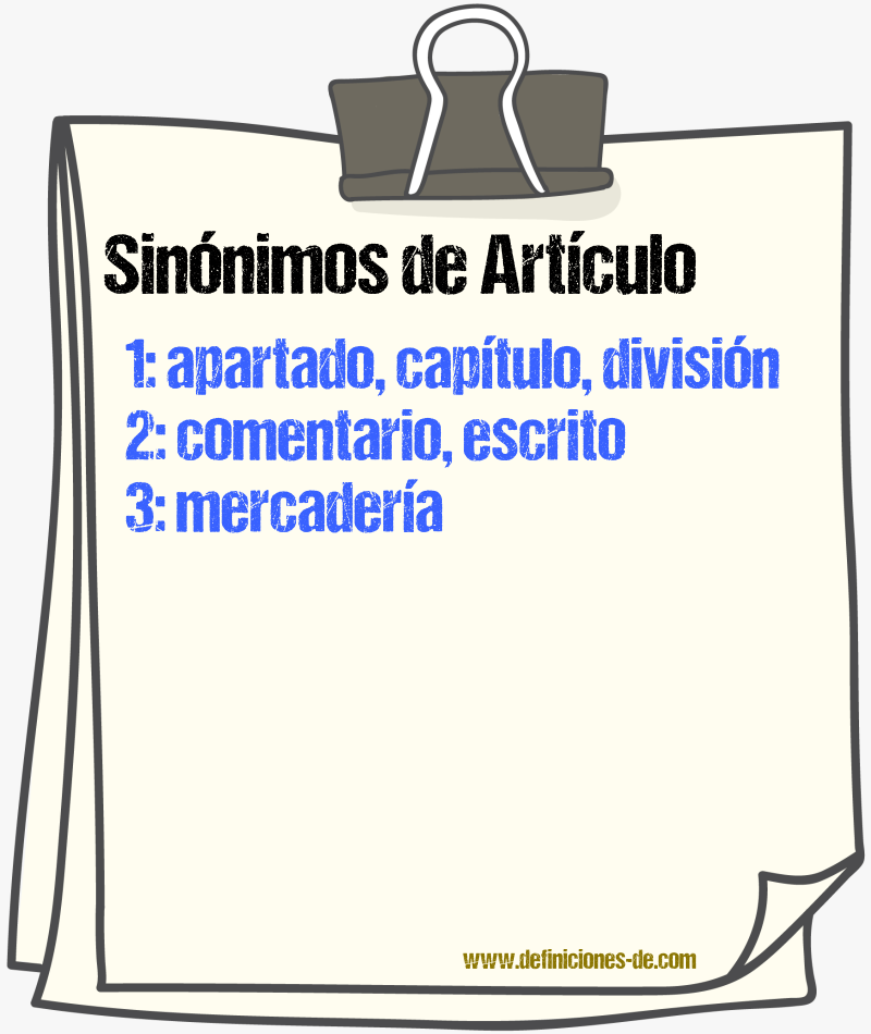 Sinnimos de artculo