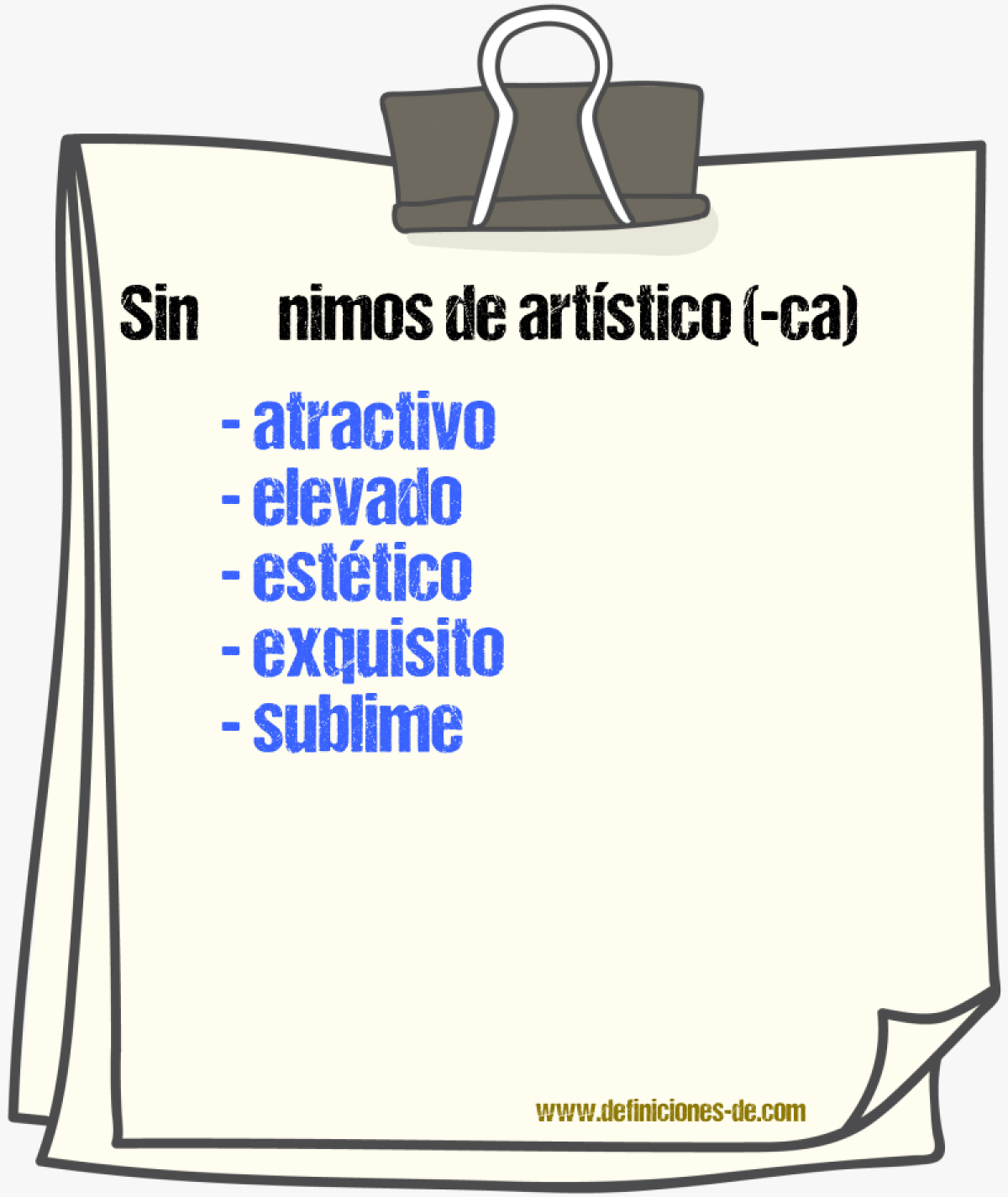 Sinnimos de artstico