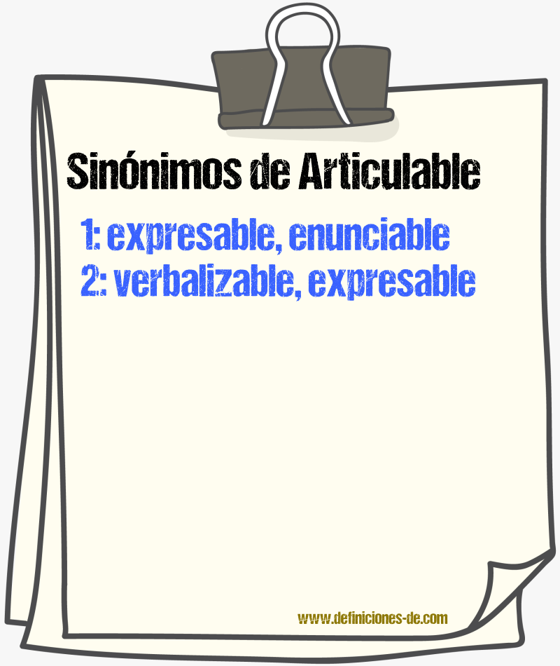 Sinónimos de articulable