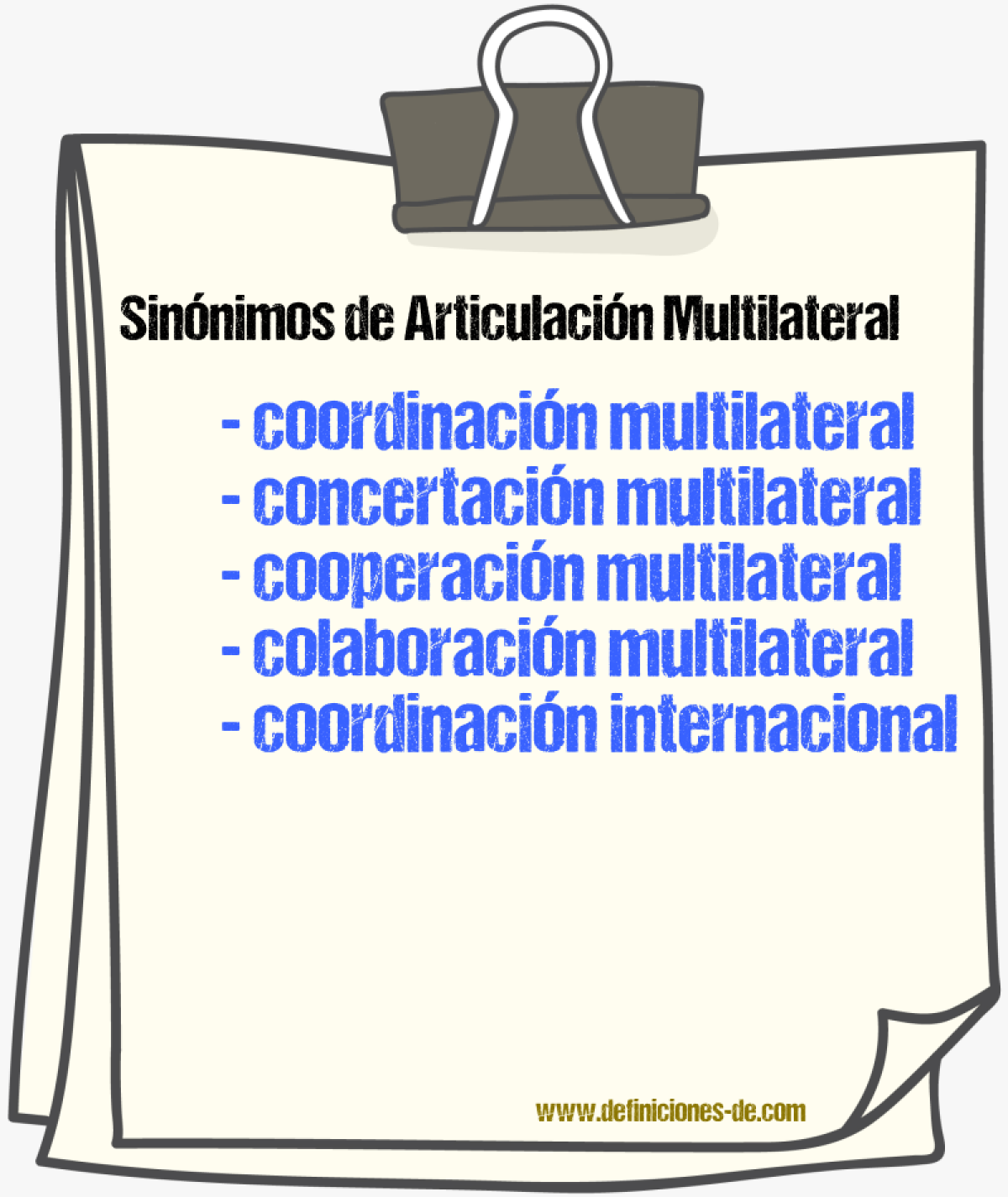 Sinónimos de articulación multilateral