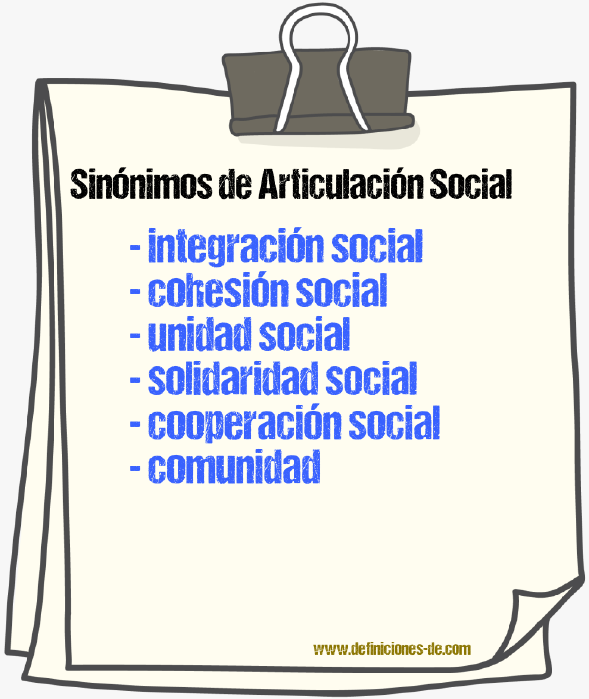 Sinónimos de articulación social