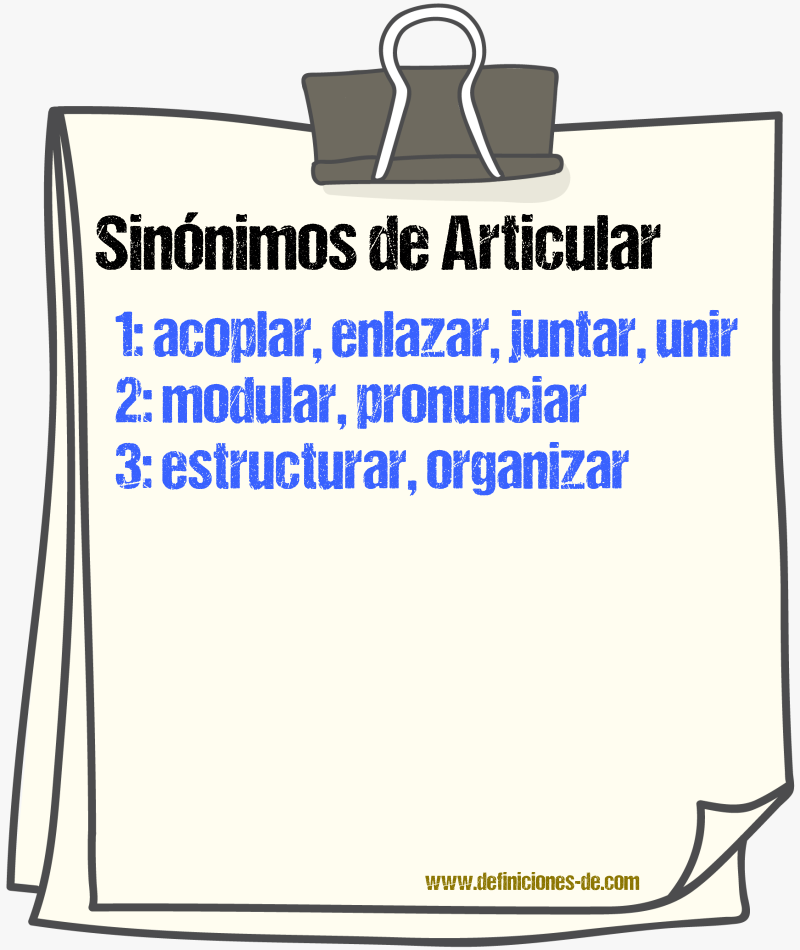 Sinnimos de articular