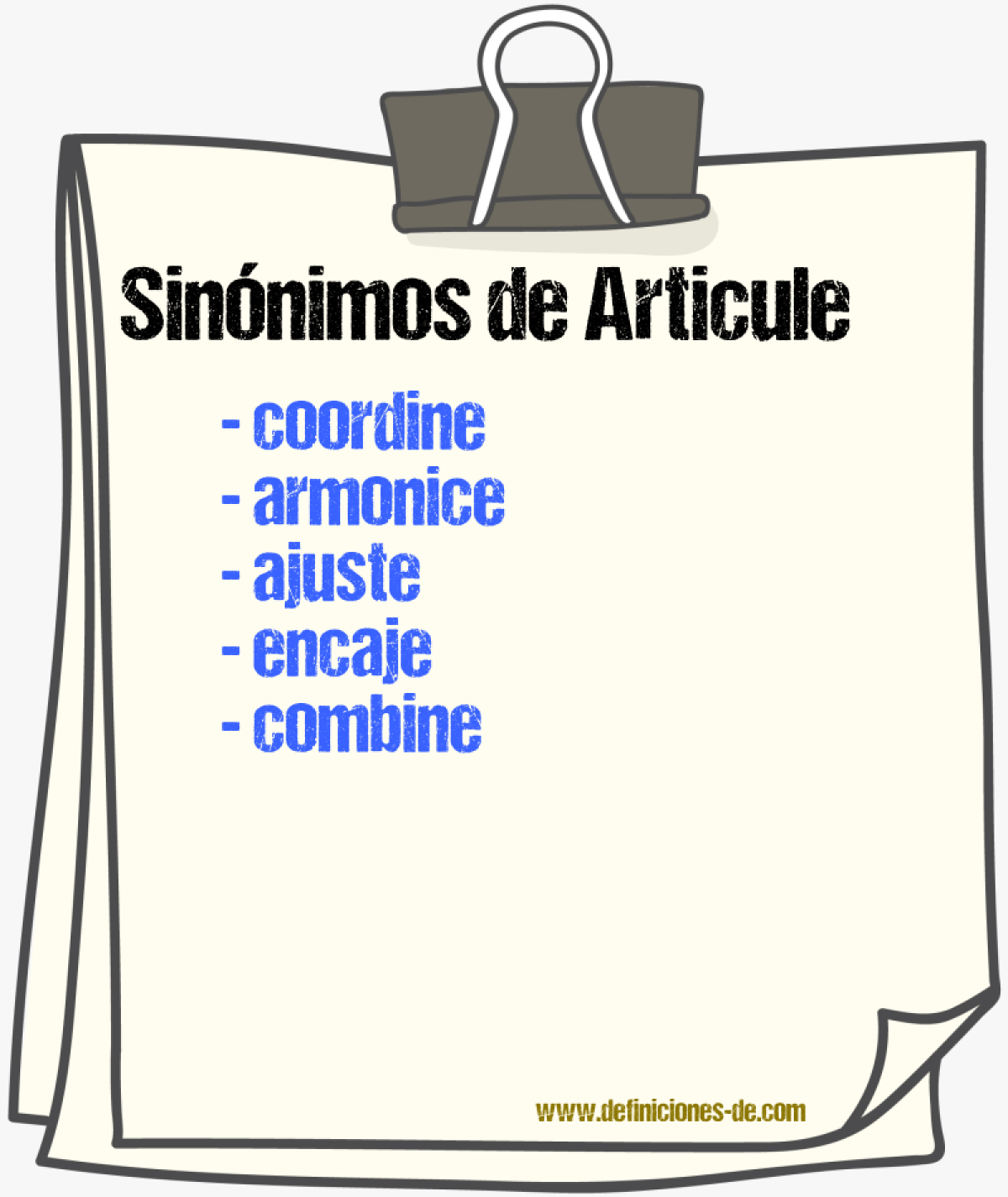 Sinónimos de articule