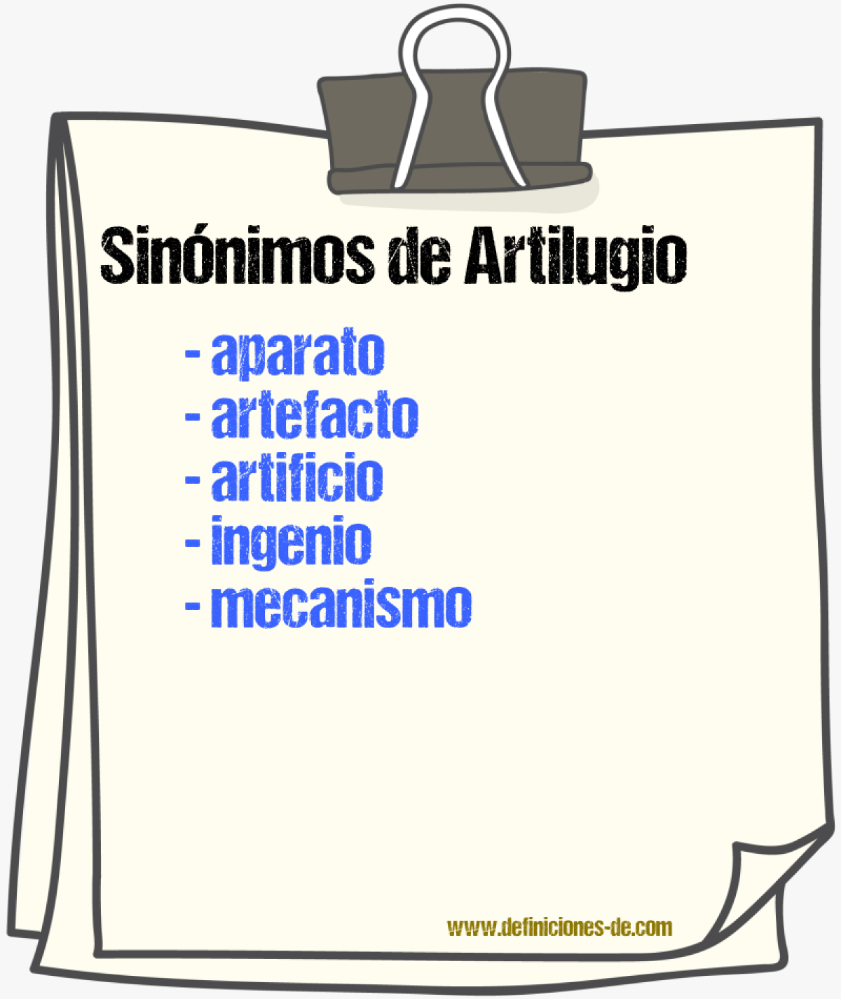 Sinnimos de artilugio