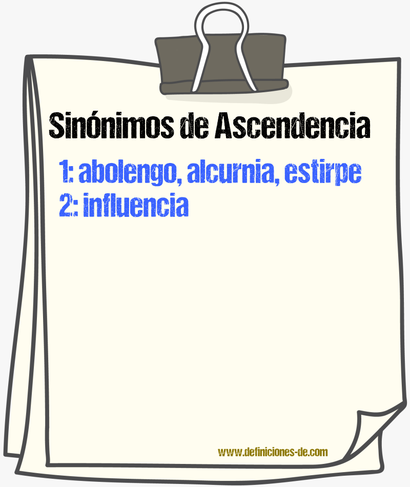 Sinnimos de ascendencia