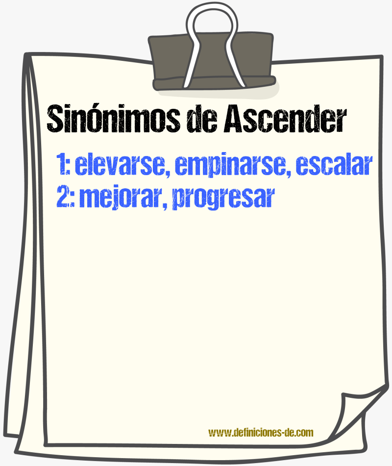 Sinnimos de ascender