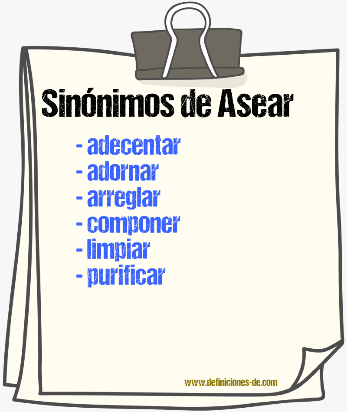 Sinnimos de asear